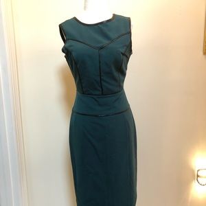 Andrew Marc Teal dress with Black lining